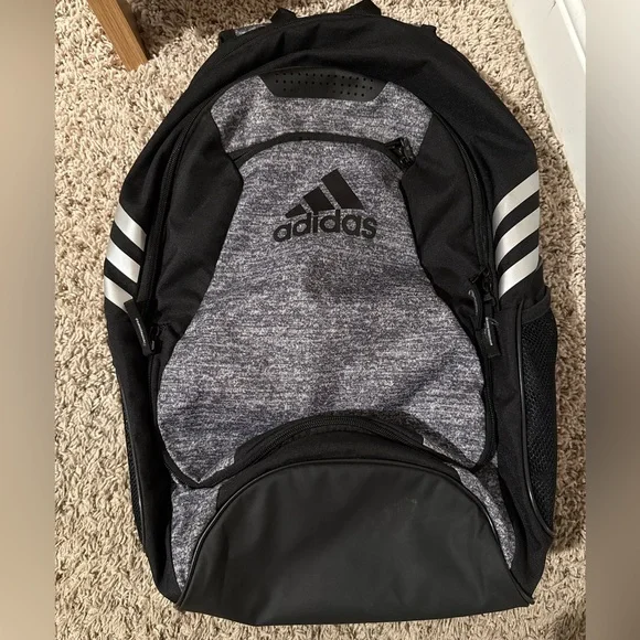 Adidas Black & Grey Backpack Athletic School Gym Bag - Picture 5 of 5